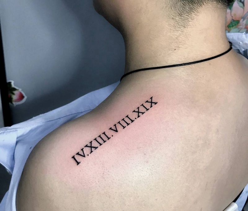 字母纹身图片_成品肩部清新字符纹身图案