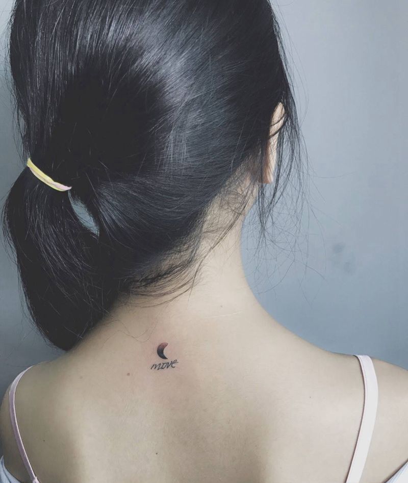 小清新纹身图片_背部传统清新字符几何纹身图案