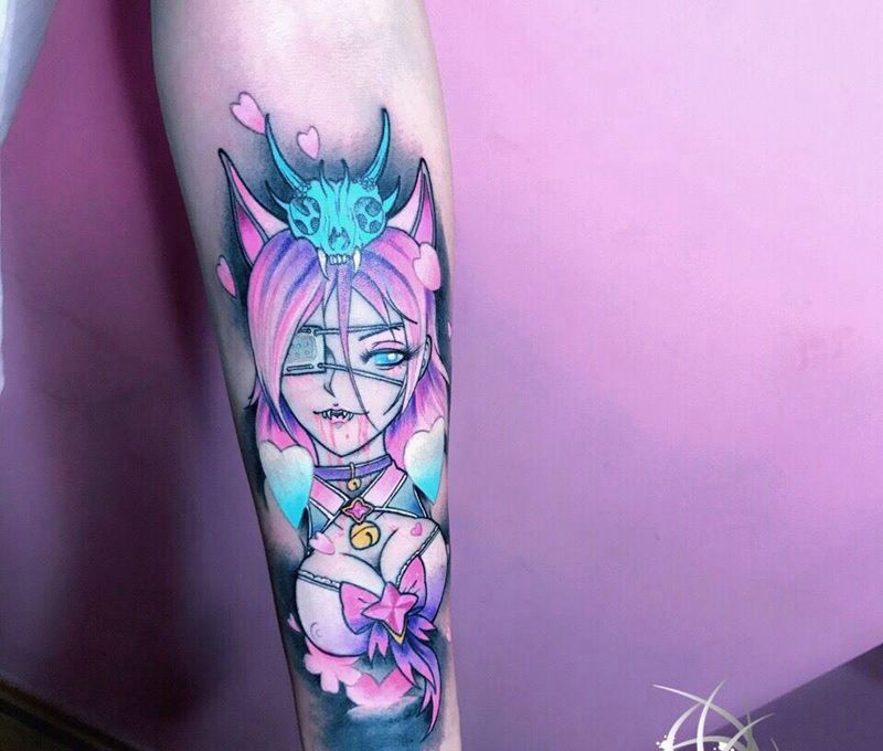 彩色纹身图片_手部手臂纹身图案