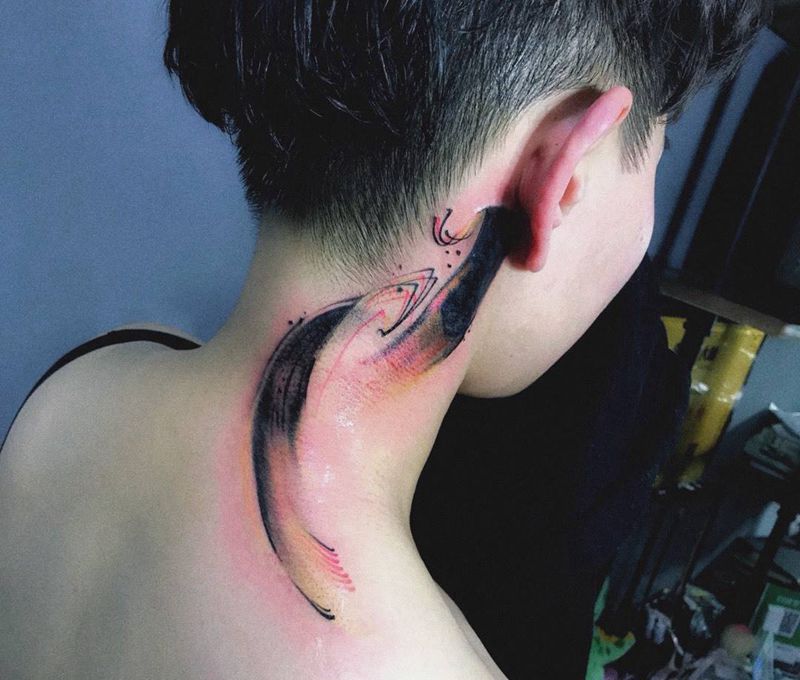 遮盖作品纹身图片_成品肩部清新纹身图案