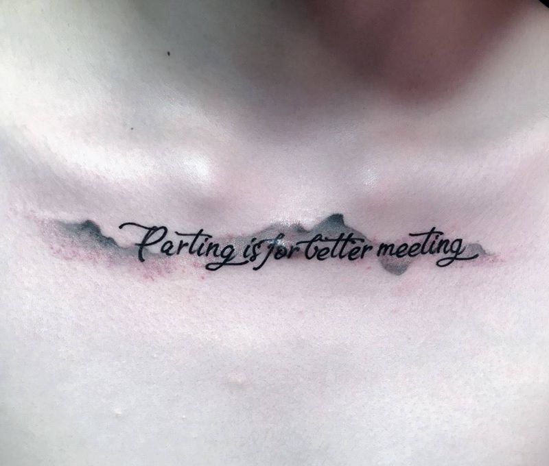 字母纹身图片_成品颈部纹身图案