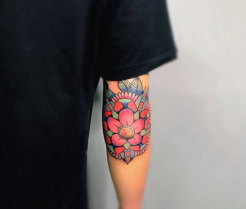 花纹身图片_成品手臂欧美清新植物纹身图案