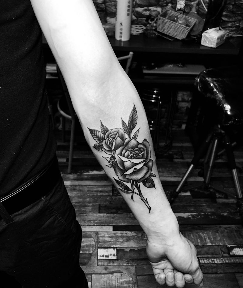 玫瑰花纹身图片