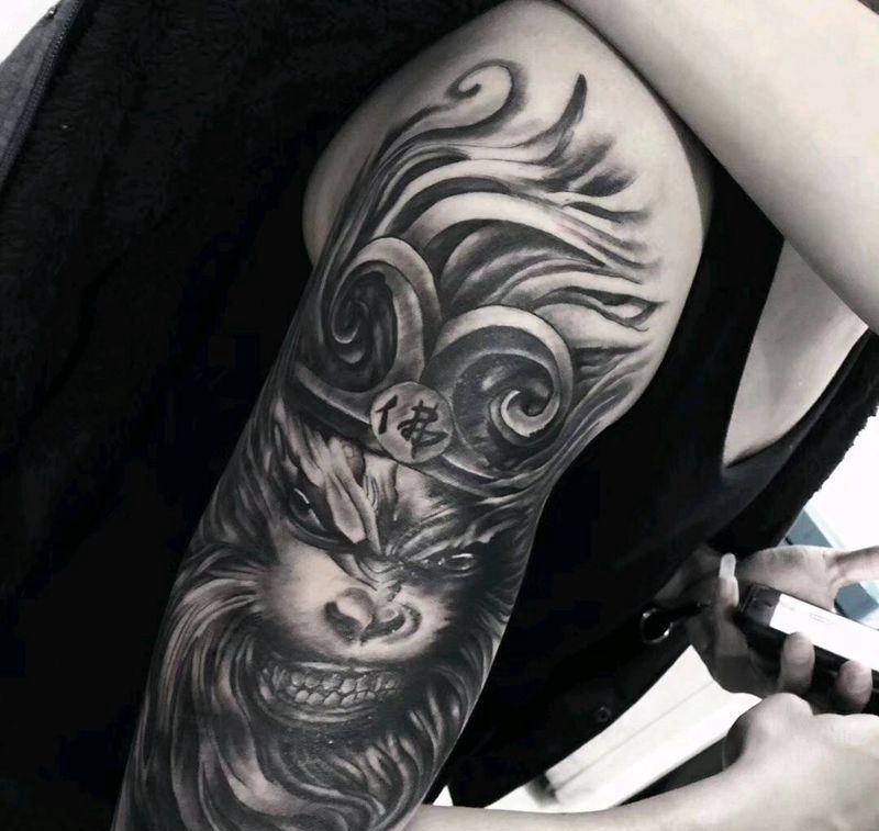 斗战胜佛大圣纹身图片_手臂纹身图案