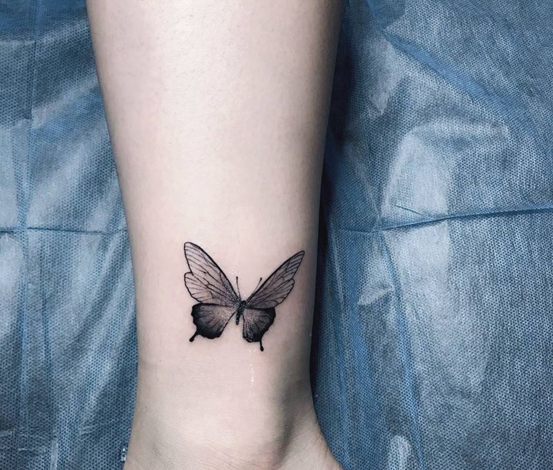 蝴蝶纹身图片_成品欧美动物纹身图案