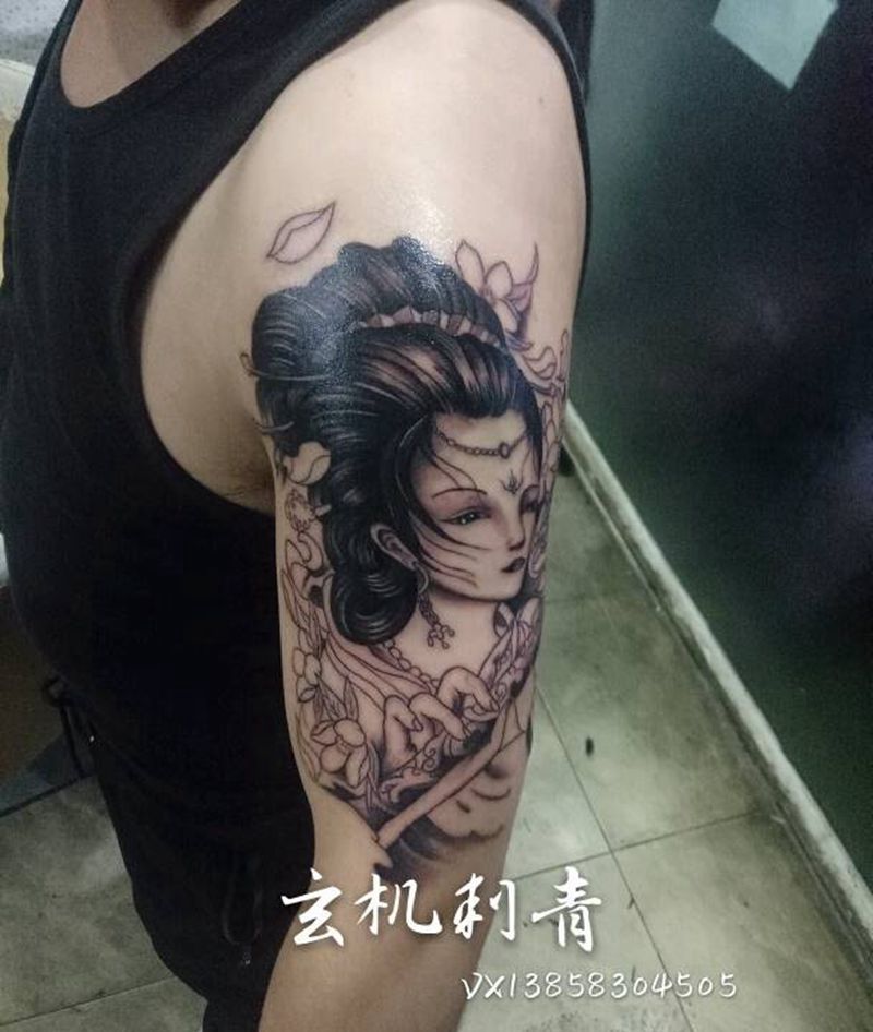 艺妓纹身图片