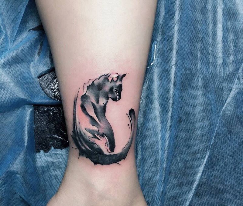 遮盖纹身图片_成品腿部纹身图案