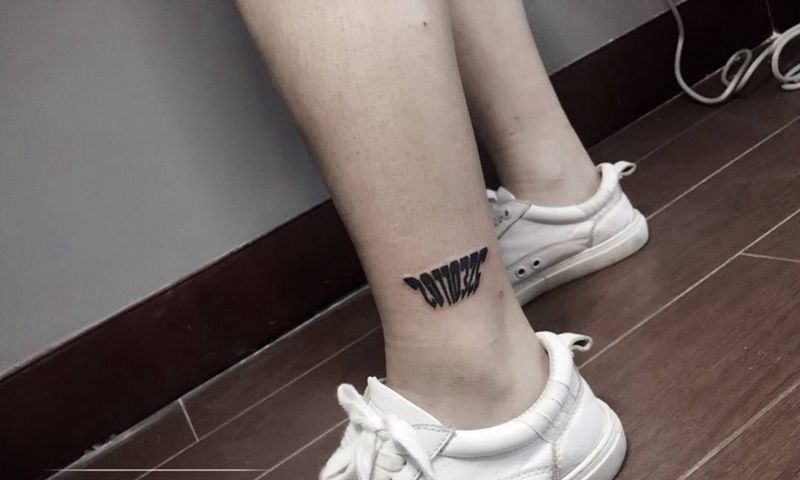 数字纹身图片_成品脚部清新字符纹身图案