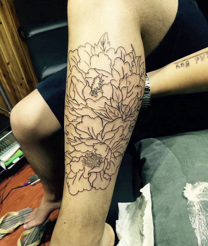 花纹身图片_脚部纹身图案