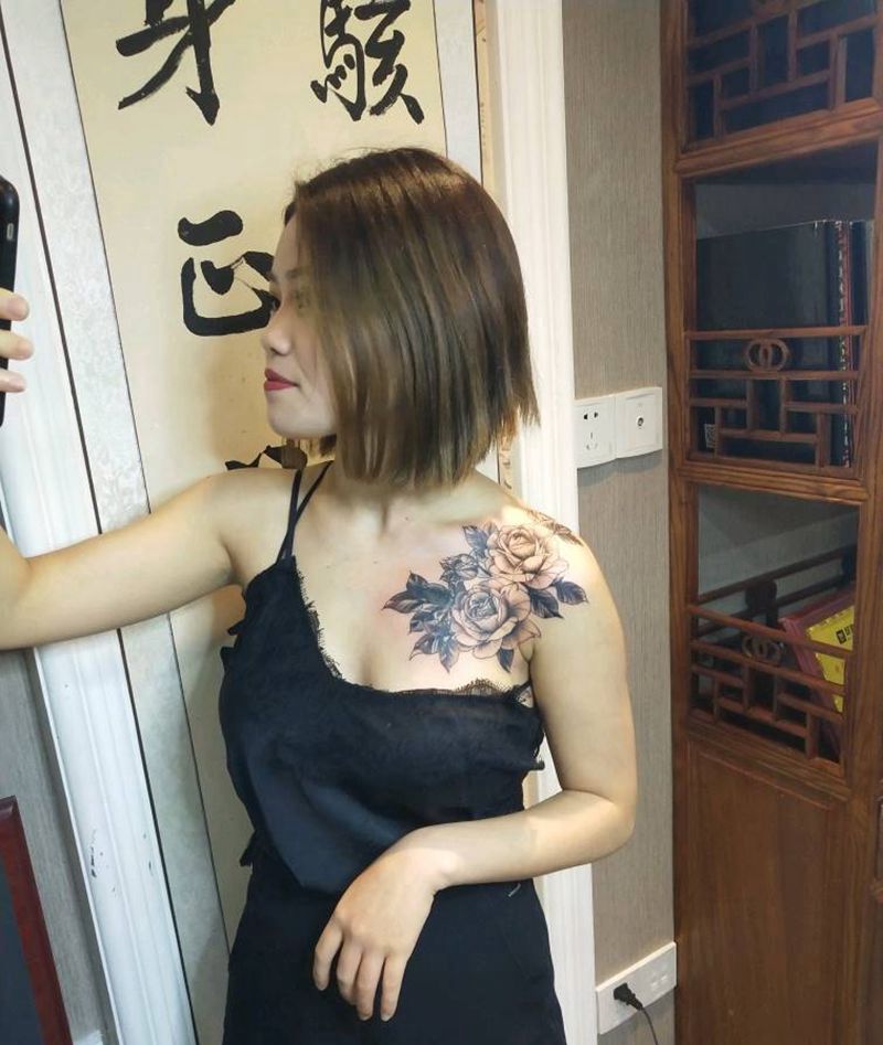 遮盖纹身，素花纹身图片