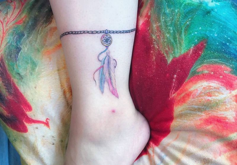 轻纹身图片_成品腿部清新字符纹身图案