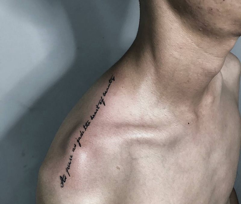 字母纹身图片_成品肩部清新几何字符纹身图案