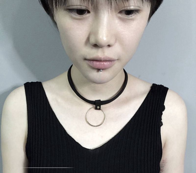 穿孔纹身图片_成品清新人物纹身图案