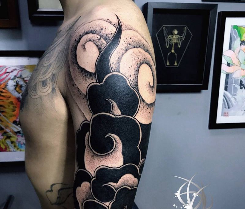 人间之云纹身图片_成品手部纹身图案