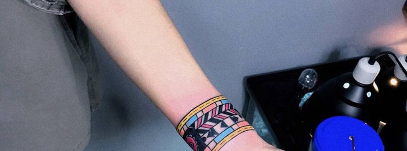 一个修改添加纹身图片_成品手部清新几何纹身图案