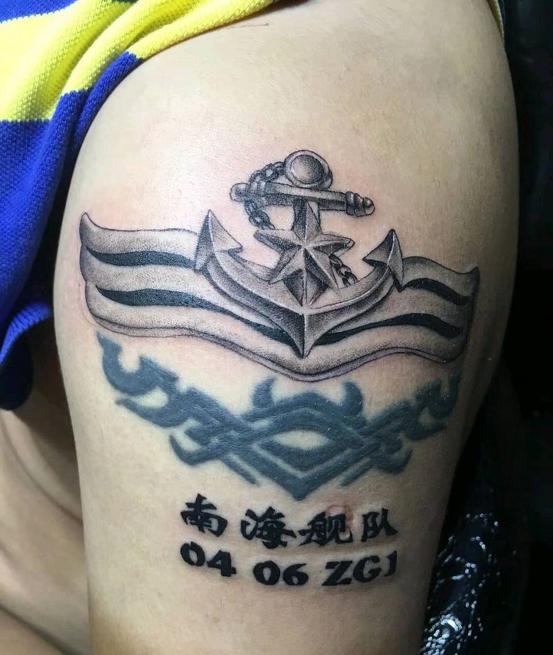 海军徽章，添加。纹身图片_欧美写实纹身图案