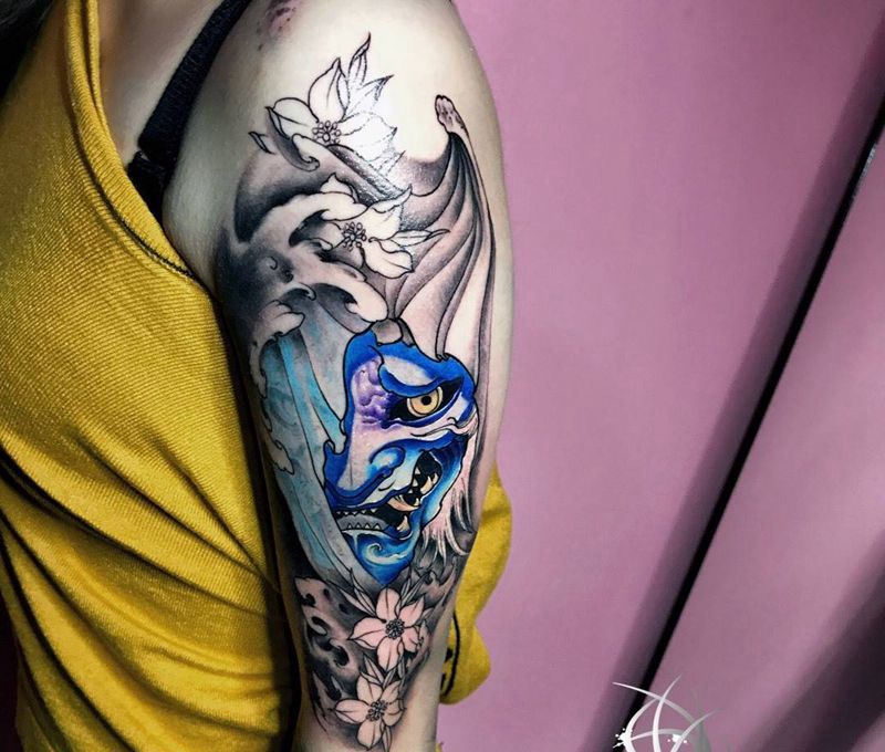 般若纹身图片_手部纹身图案