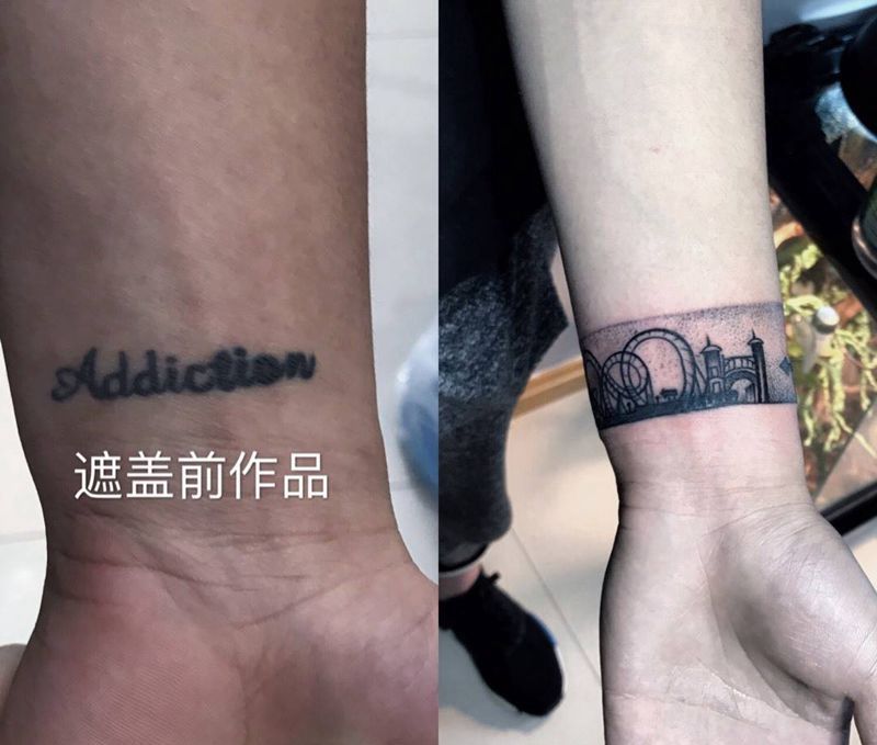 遮盖纹身图片_手部欧美清新纹身图案