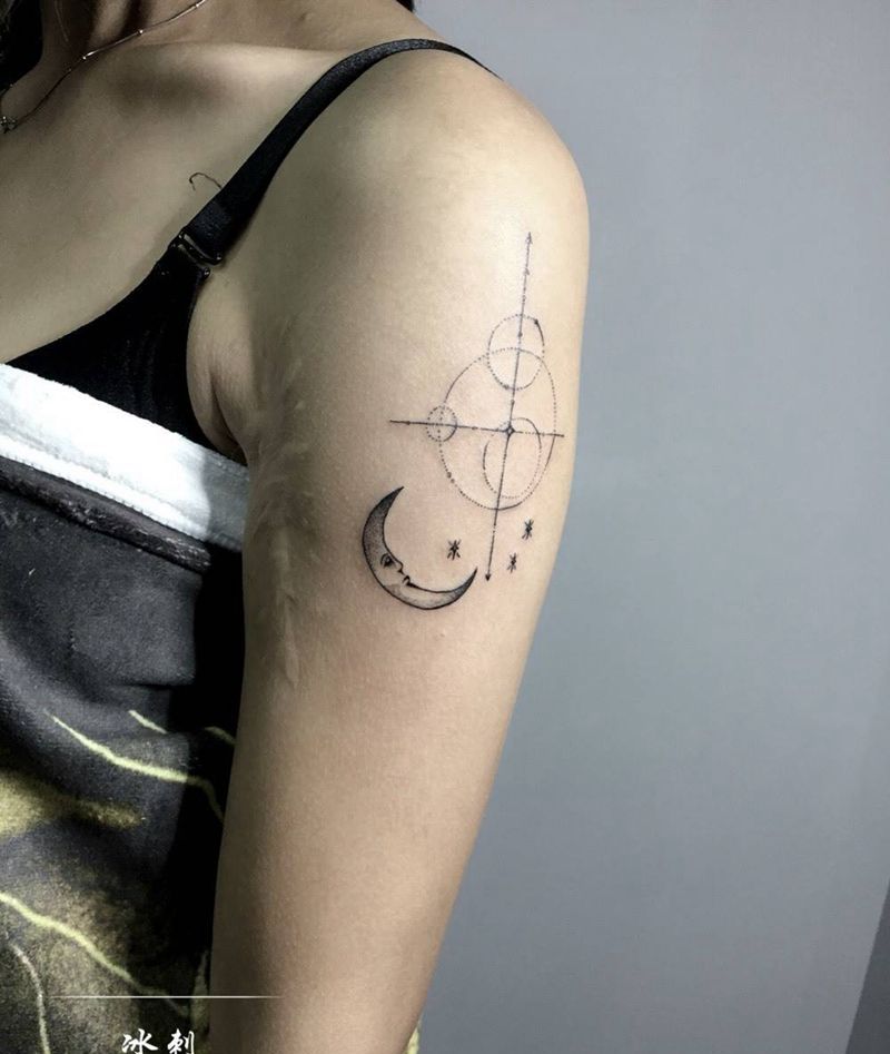 新概念纹身图片_成品手臂清新几何纹身图案