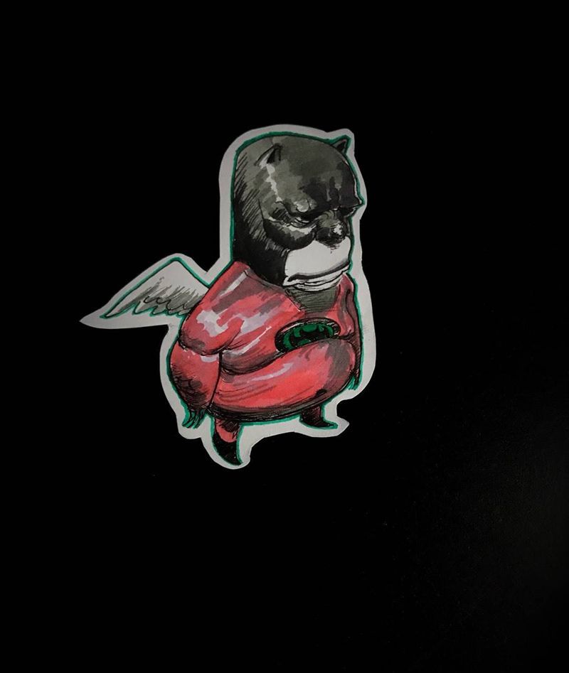 蝙蝠侠纹身图片_成品手稿插画纹身图案