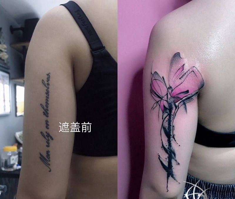 水墨纹身图片_手臂纹身图案