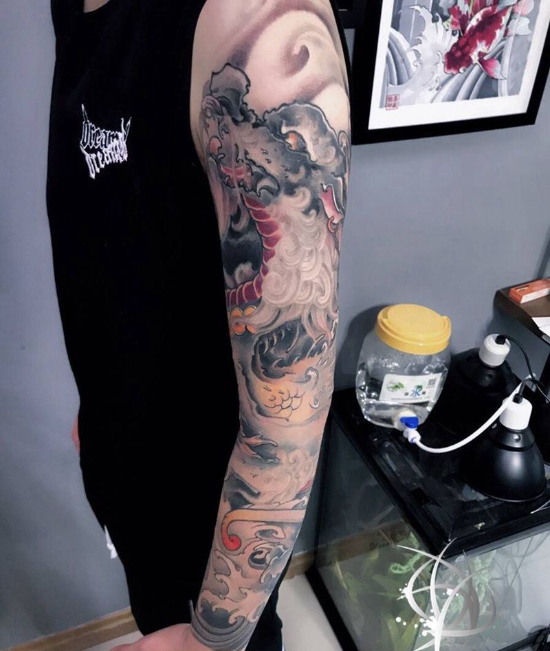 貔貅纹身图片_手臂手部纹身图案