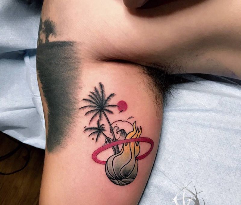 热火纹身图片_手部纹身图案