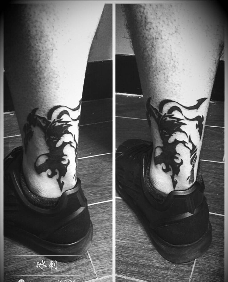 图腾纹身图片_成品脚部传统图腾纹身图案