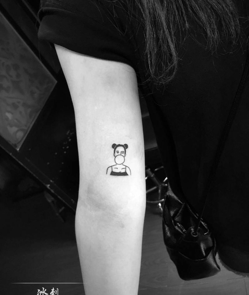 独爱浮生千针刺纹身图片_手臂清新人物纹身图案