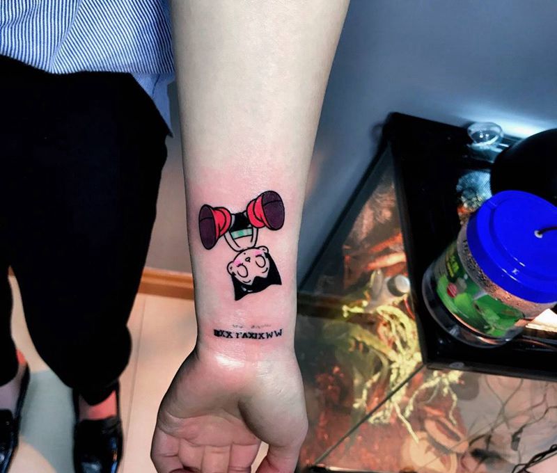 阿童木纹身图片_成品手部清新纹身图案