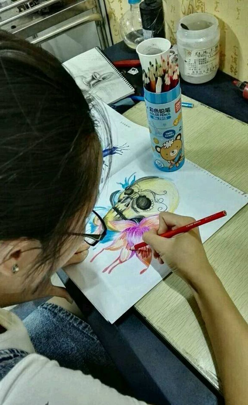 学员作品纹身图片_胸部纹身图案