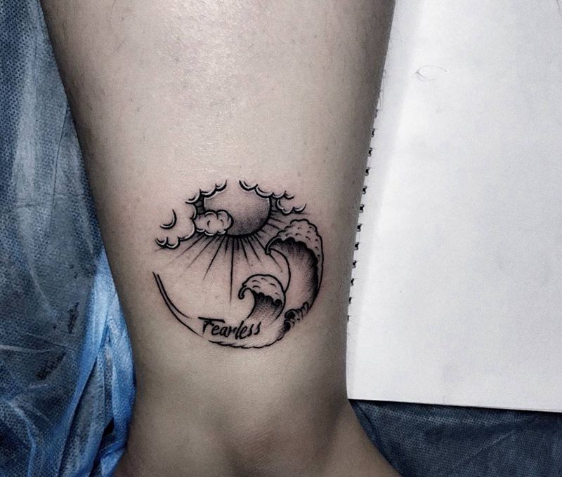 小清新纹身图片_成品腿部清新纹身图案