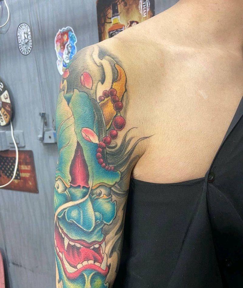 般若纹身图片_手臂新传统纹身图案