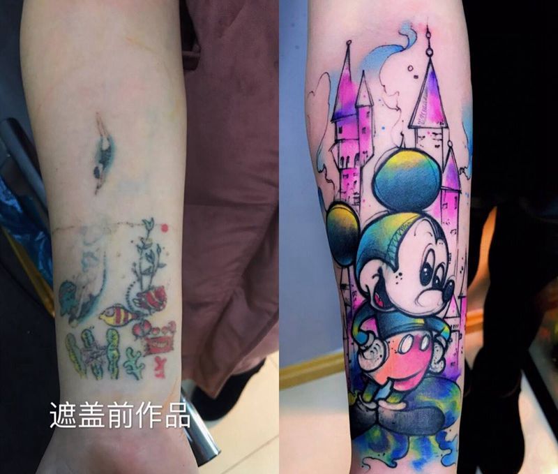 遮盖作品纹身图片_成品手部欧美动物纹身图案