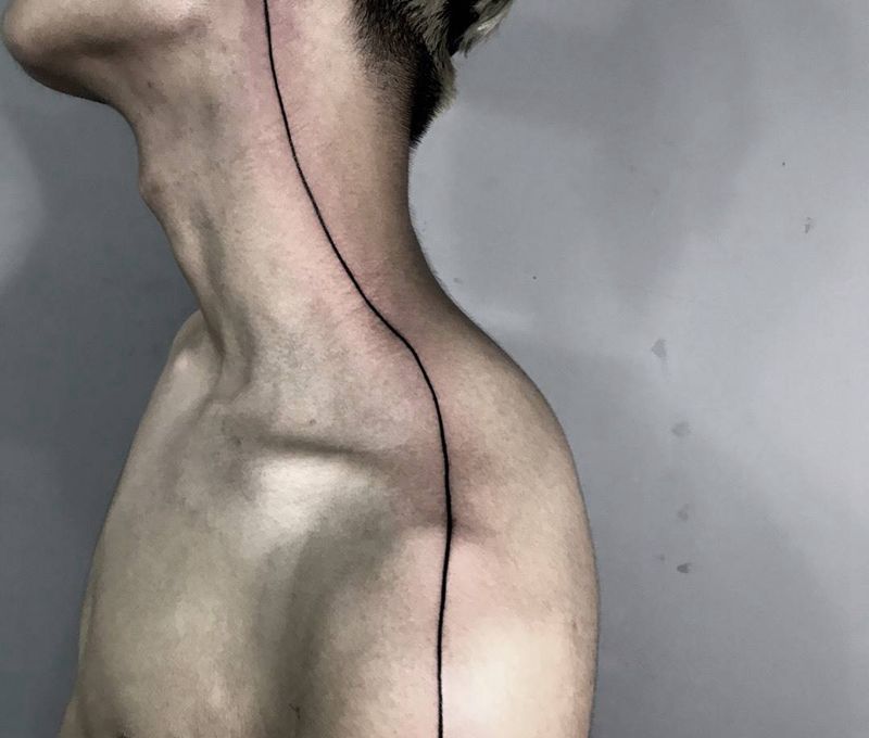 线纹身图片_成品手臂清新字符几何纹身图案