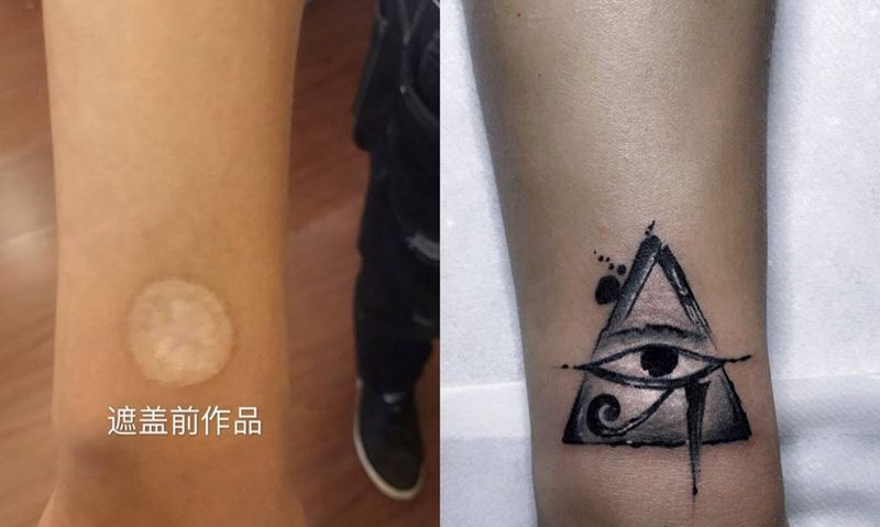 荷鲁斯之眼纹身图片_成品手部纹身图案