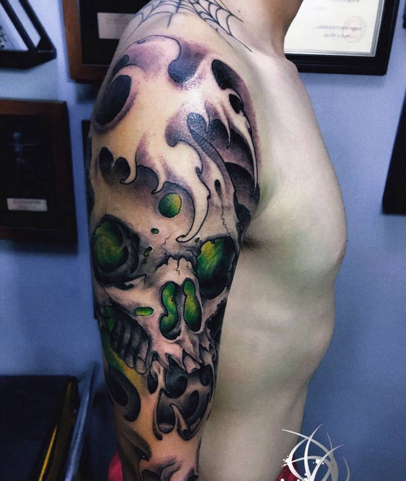 骷髅纹身图片_手部纹身图案