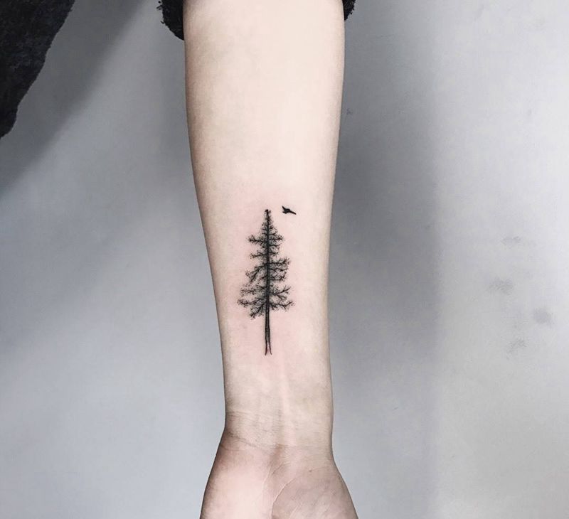 树纹身图片_成品手部清新欧美植物纹身图案