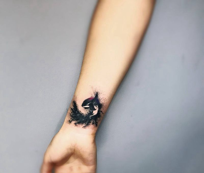 遮盖纹身图片_成品清新动物纹身图案