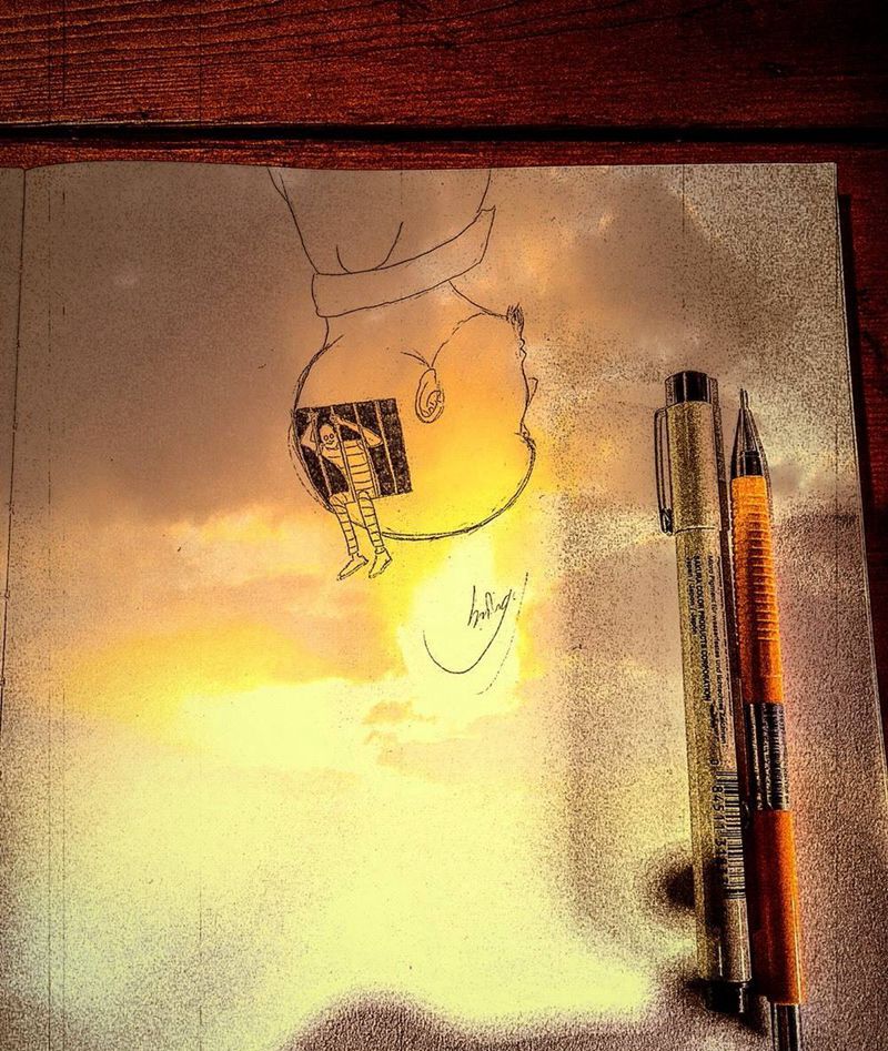 每一个人脑中都有一个罪犯纹身图片_手稿纹身图案