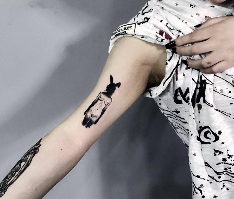 封纹身图片_成品手臂欧美清新人物鬼神纹身图案