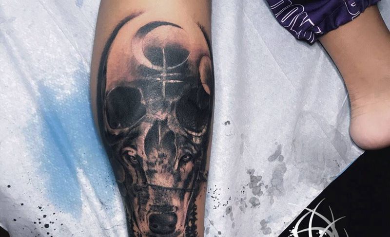 遮盖纹身图片_腿部纹身图案