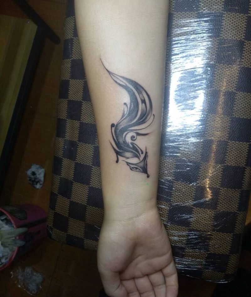 狐狸纹身图片_手臂传统动物成品纹身图案