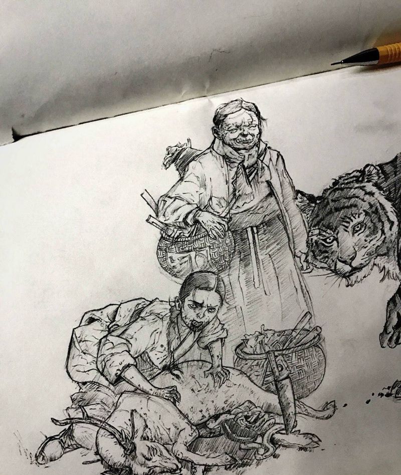 速写纹身图片_成品手稿插画纹身图案