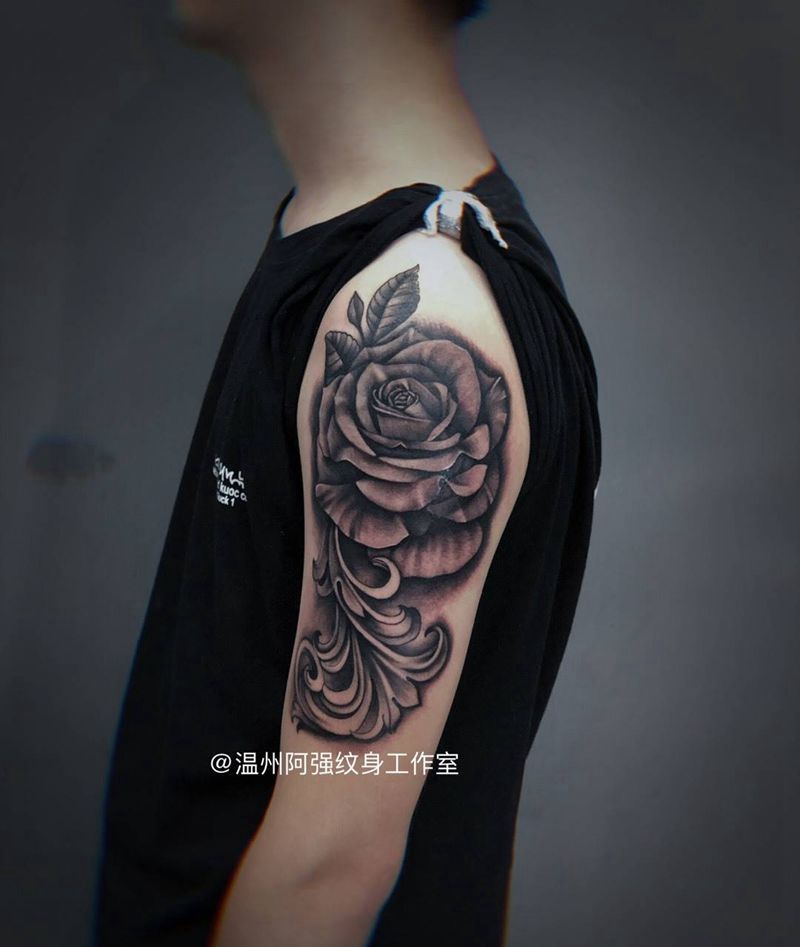 玫瑰花纹身图片