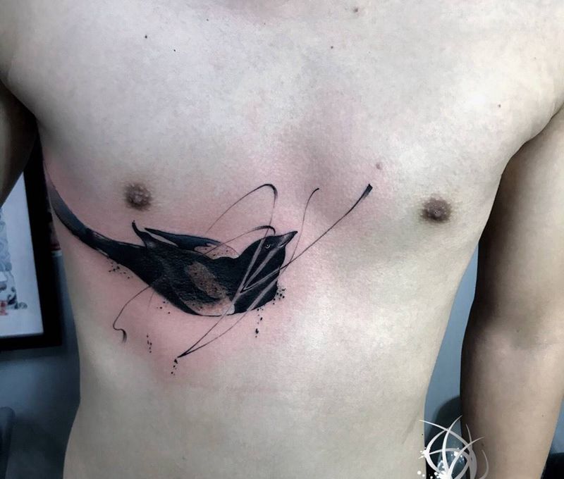 遮盖纹身图片_成品胸部纹身图案