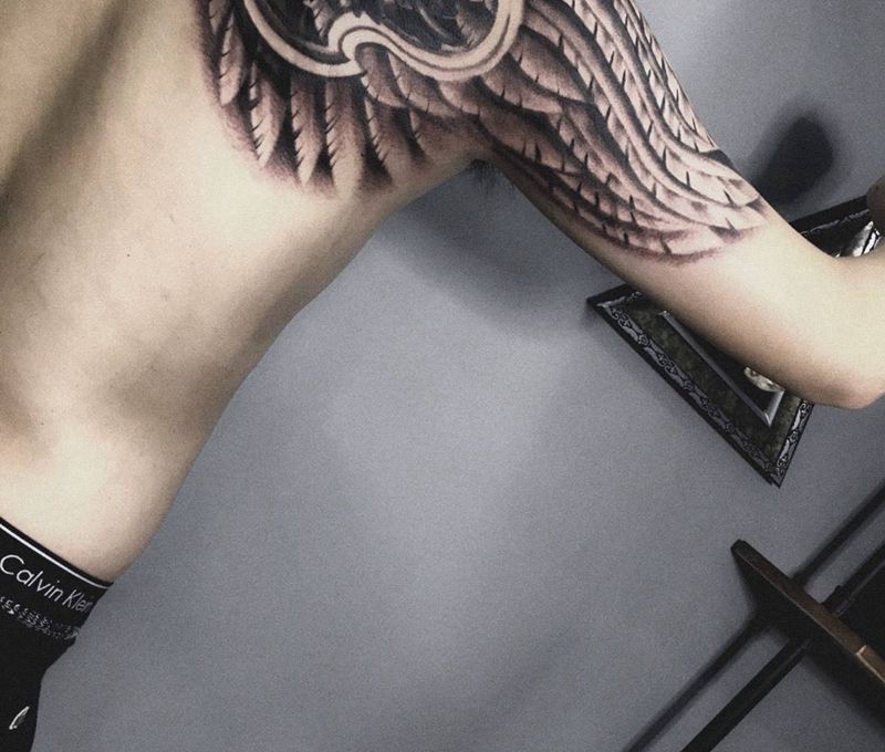 遮盖纹身图片_成品手臂欧美纹身图案