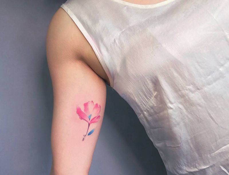 花纹身图片_成品手部清新植物纹身图案