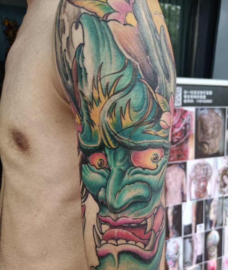 般若纹身图片_手臂新传统纹身图案