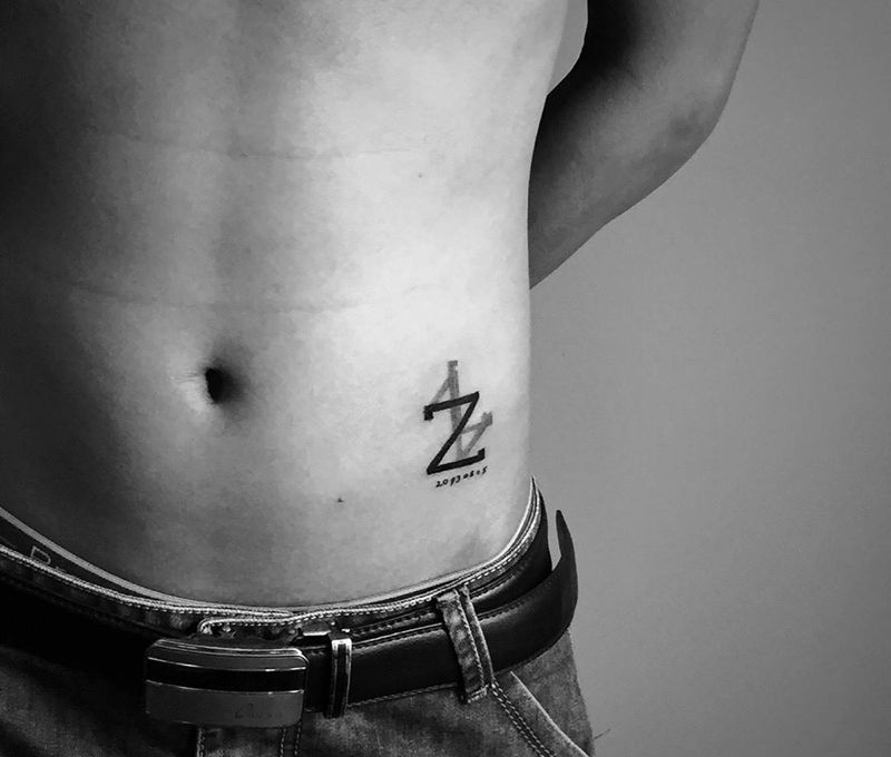 小字母纹身图片_成品清新字符纹身图案